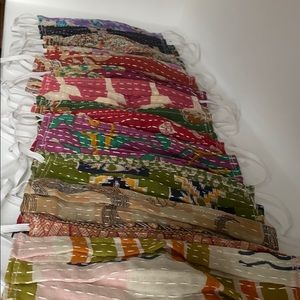 Boho reusable kantha face mask cover cotton set 19